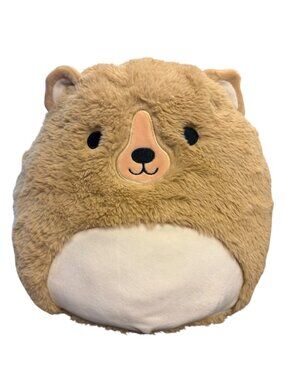 Greta the Bear Fuzz-A-Mallows Squishmallows Brown Cream 12in Stuffie (SKU:656TO)